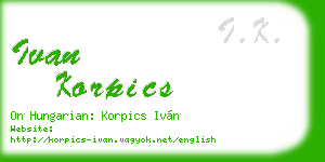 ivan korpics business card