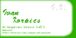 ivan korpics business card